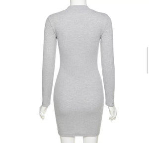 Lace Me Up Long Sleeve Mini Dresss